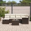 VidaXL Set de Canapés de Jardin à 7 Pièces avec Coussins Marron 3358887