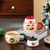 Creative Apple Christmas Ceramic Mug Coffee Cups with Lid Milk Water Cup Tea Cup Friends Christmas Gift Package