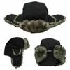 2pcs Men's Winter Trapper Aviator Trooper Earflap Warm Russian Waterproof Ski Hat Bomber Cap Russian Warm Ear Protectors Hats
