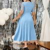 Plus Size Formal Dress for Women Lace Short Sleeve A-line Dress Mother of The Bride Wedding Guest Evening Gown