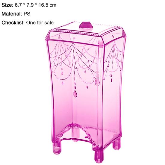 Storage Holder Stylish Exquisite PS Cotton Swab Makeup Pad Holder for Vanity