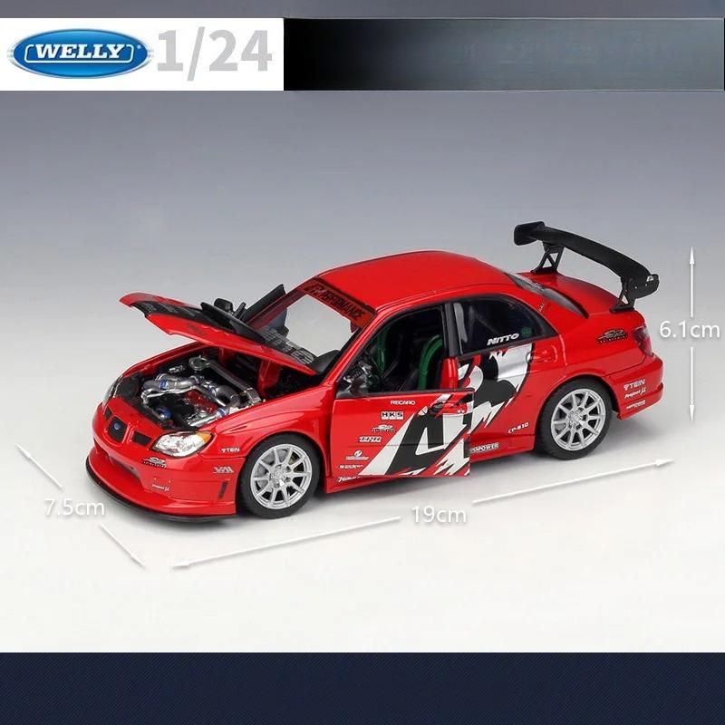 WELLY 1/24 APR Subaru Lmpreza Performance Alloy Car Model Diecasts Metal Toy Car Model Simulation Collection Childrens Toy Gifts