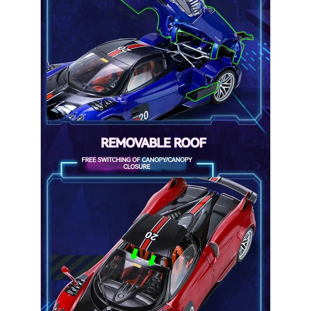 1/18 Pagani Huayra BC Blu Francia/Candy Blue with Carbon Accents 1/18 Model Car By Autoart