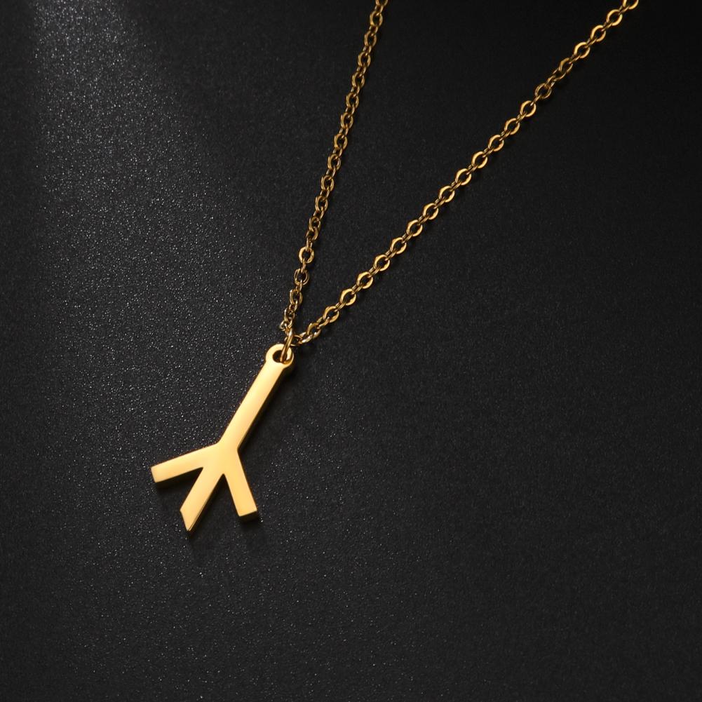 Runa Algiz přívěsek na náhrdelníku Severský amulet Severské pohanské runy Severská mytologie Talisman Šperky z nerezové oceli