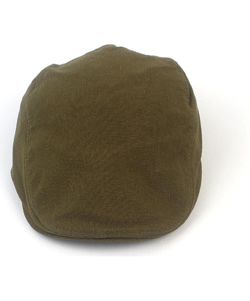 Simple Linen Khaki Hunting Cap Beret
