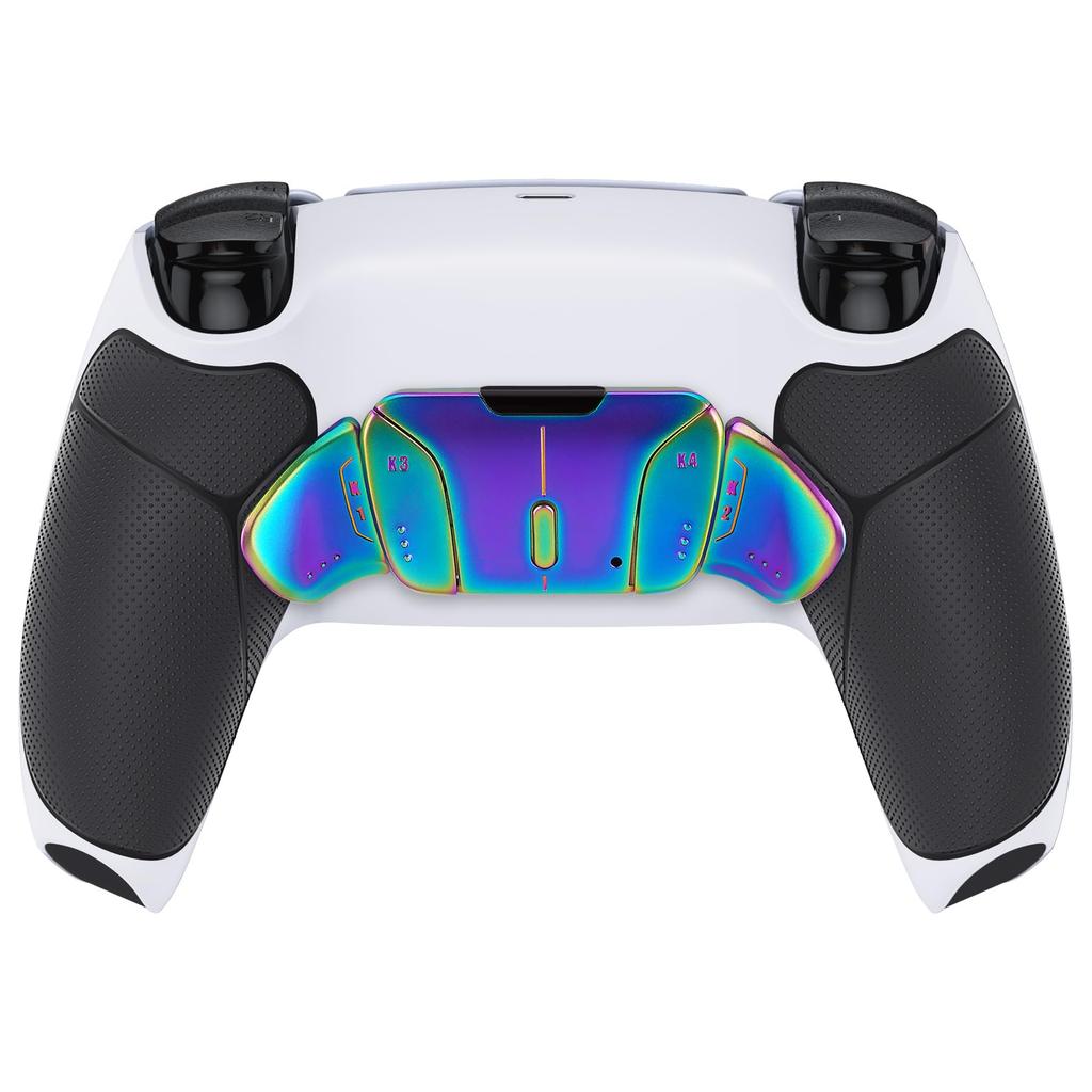 eXtremeRate Metal Version Chameleon RISE4 V3 Back Remap Kit with Rubber Grip for PS5 Controller Upgrade Board Black Back Shell with Rubber Grip 4