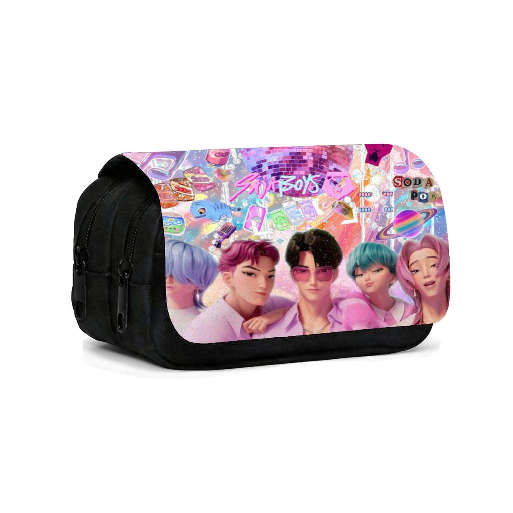 K-Pop Witch Hunters Children'S Double Flip Pencil Case Student Large Capacity Pencil Case Double Pencil Case