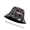 Letter WHAT Graffiti Fisherman Hats Printing Panama Bucket Hats Hip Hop Cap  Outdoor
