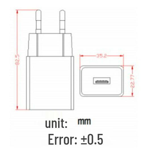 

CE-Certified 5V2A European USB Charger with LED Indicator Bulk Available чорний