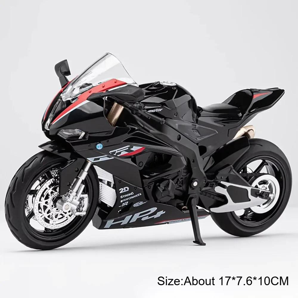 1:12 Scale 1199 HP4 Motorcycle Model Toy Car Metal Diecast Wheel Steering Shock Absorption Motorbike Models for Kids Gifts