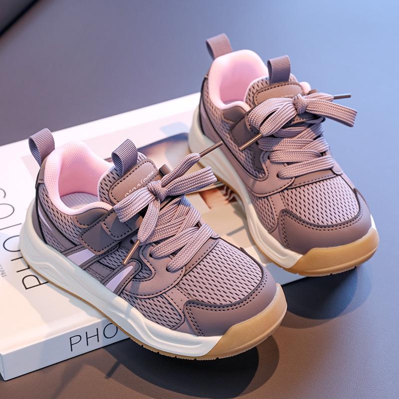 Boys Running Shoes Mesh Breathable 2025 Autumn New Children's Sports Shoes Soft Sole Non-slip Girls Comfortable Trendy Shoes