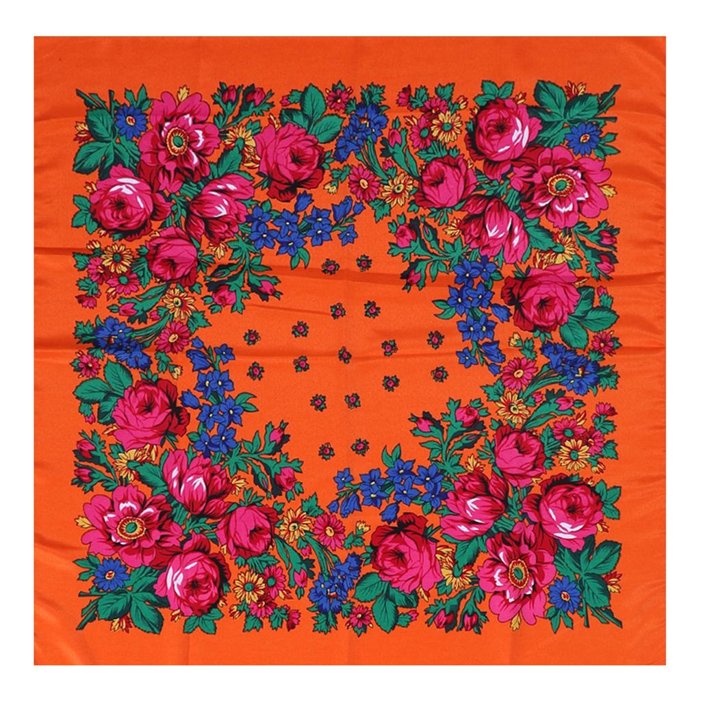 Luxury Hijab Hair Bands Square Cotton Scarf For Women Neckerchief Female Rose Pattern Shawl Headband Fashion Wraps Bandana