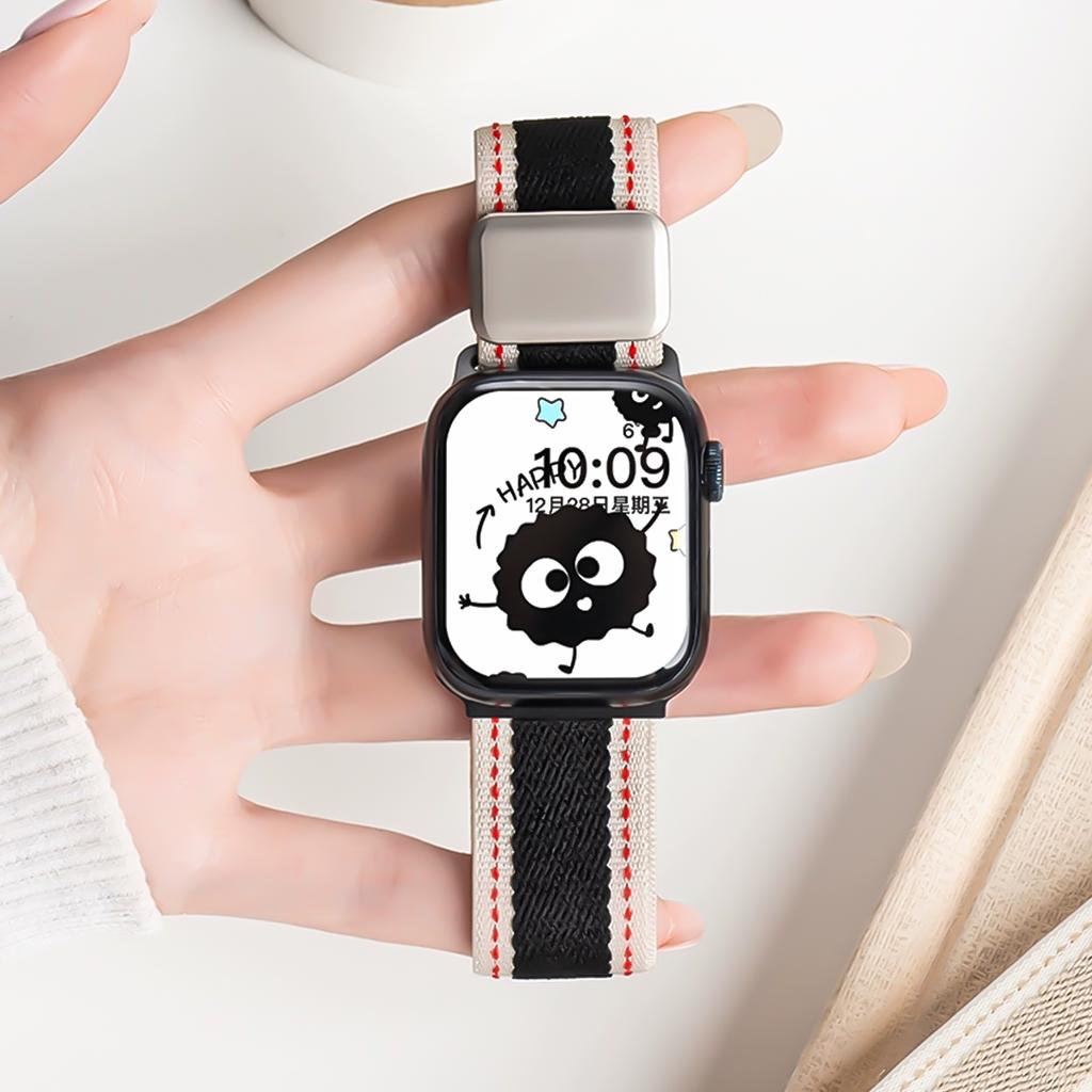 Stijlvolle Nylon Magnetische Band Voor Apple Watch 10 Ultra 9 8 7 Schattige Band Voor iwatch 42mm 46mm 49mm 45 41 40 42 44 38