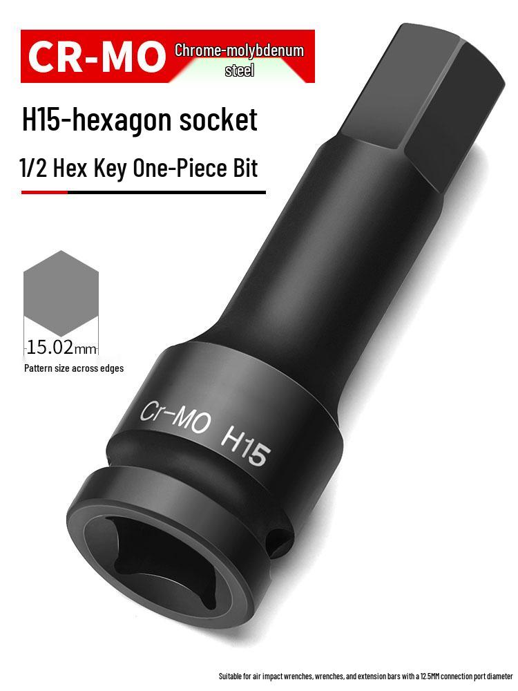 Compact Air Impact Wrench: 1/2" Hex H-Type Pneumatic Screwdriver with Chrome Molybdenum Socket