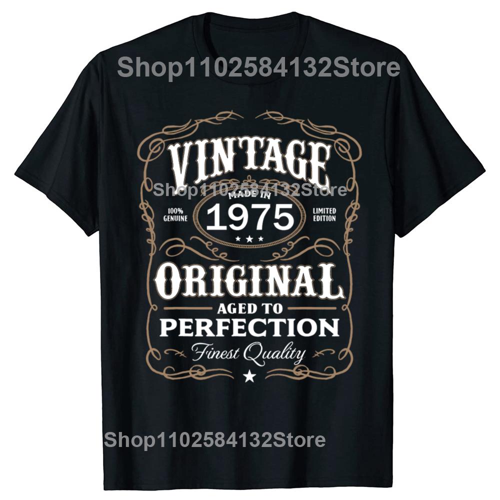 50-årsdagspresenter Män Kvinnor 50 År Gammal Vintage 1975 Party T-shirt Kvinnor Män Kläder Streetwear Grafiska T-shirts Toppar