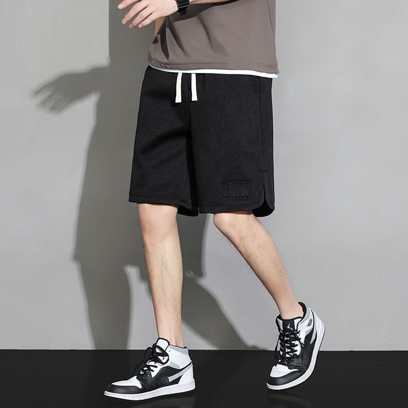 Summer Men's Sweat Shorts Knee-Length Straight Loose Short Pants Streetwear Drawstring Solid Color Casual Shorts Big Size 8XL
