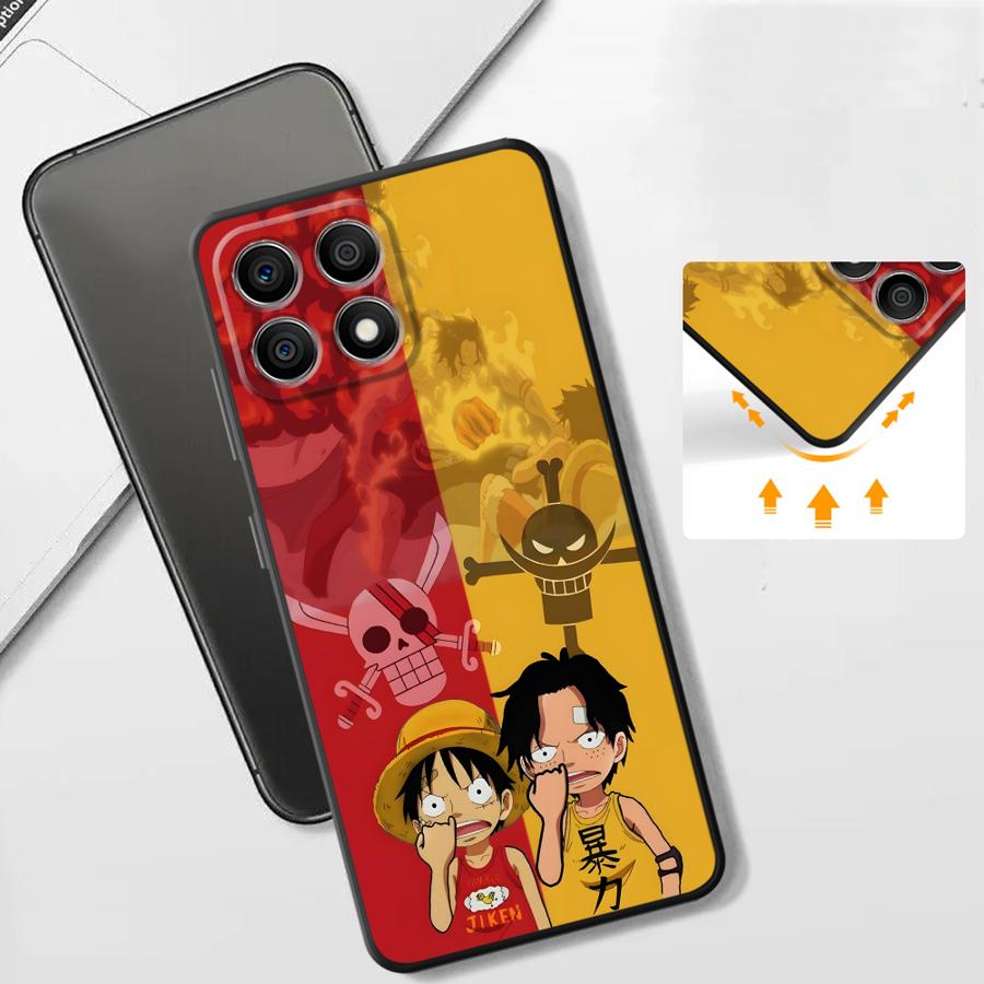 One Piece Luffy Brother Case for Honor 200 400 Lite 8X Magic5Lite X8 70 X7 90 X5b X6 X9a Black Soft Phone Cover