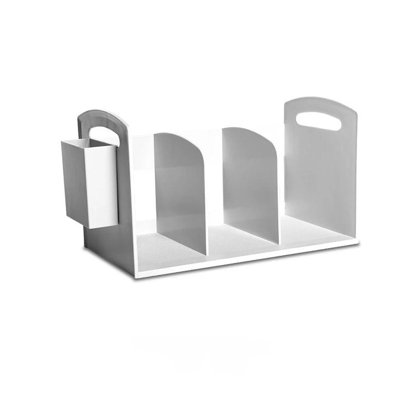 Stylish Japanese Design Bookends for Desk with Pen Holder and Storage Rack