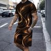 Men's Summer Tops Short Sleeve Short Pants Crew Neck Casual Trendy Daily Outdoor Vacation Summer