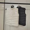 High-quality stand-up collar, light vest, women's white goose down, slim and thin, new ribs, down, warm vest