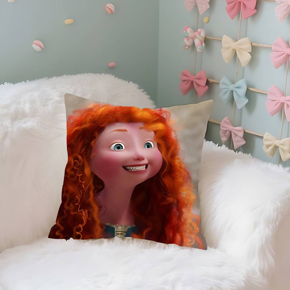 

Princess Brave Merida Case Plush Fabric Soft Pillowcase Double Sided Print Cushion Cover Household Gifts 40cmx40cm