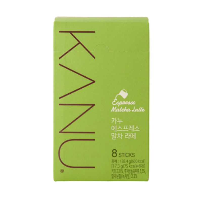 KANU Espresso Matcha Latte Premium Korean Café Style Green Tea Coffee Latte 8 Sticks 1box(8ea)