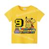 Pokemon Cotton TShirt Pikachu Cartoon Anime Tops Summer Breathable Toddler Kawaii Number Tee Baby Kids Birthday Clothes Gift