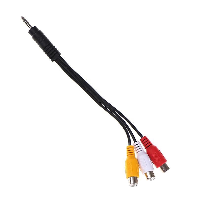 28Cm 3.5Mm Jack Av Male To 3Rca Female Audio Video Cable Cord Stereo Adapter