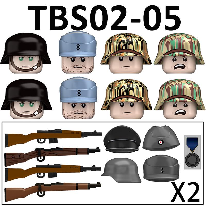 Non-Toxic Military Ww2 German Soldiers Figures Building Blocks Camouflage Army Infantry Officer Hat Helmet Weapons Bricks Toys For Kids