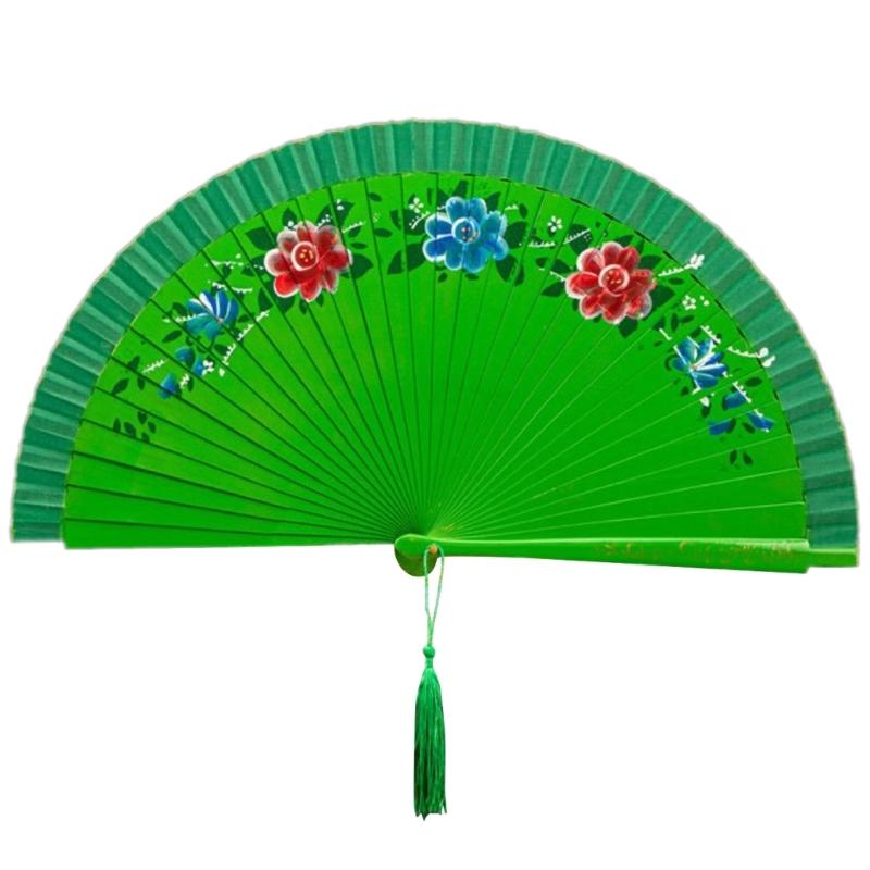 Ventaglio da Fan per Spettacoli Spagnoli, Ventaglio in Seta Double Face con Bellissimo Fiore Pieghevole per Varie Occasioni