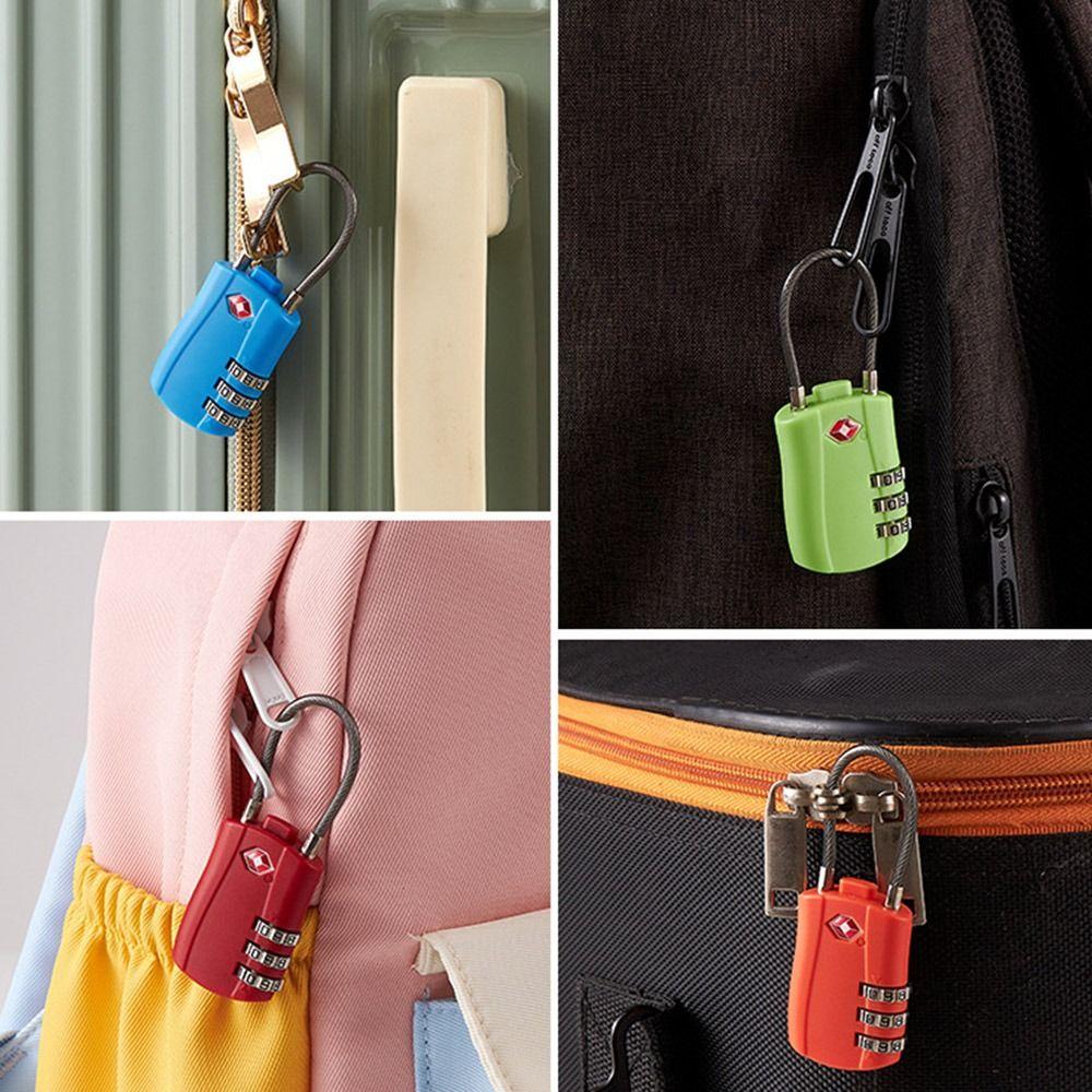 Portable Padlock TSA Customs Lock 3 Dial Digit Combination Lock Anti-theft Lock Safely Code Lock Luggage Lock Protect Security