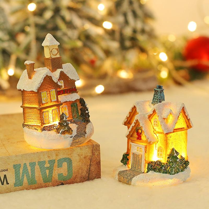 Led Christmas Village Houses Pryskyřice Jemná skříňka Milované sběratelské budovy Novoroční dárek