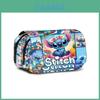 Stitch Character Canvas Pencil Organizer With Large Capacity For Students