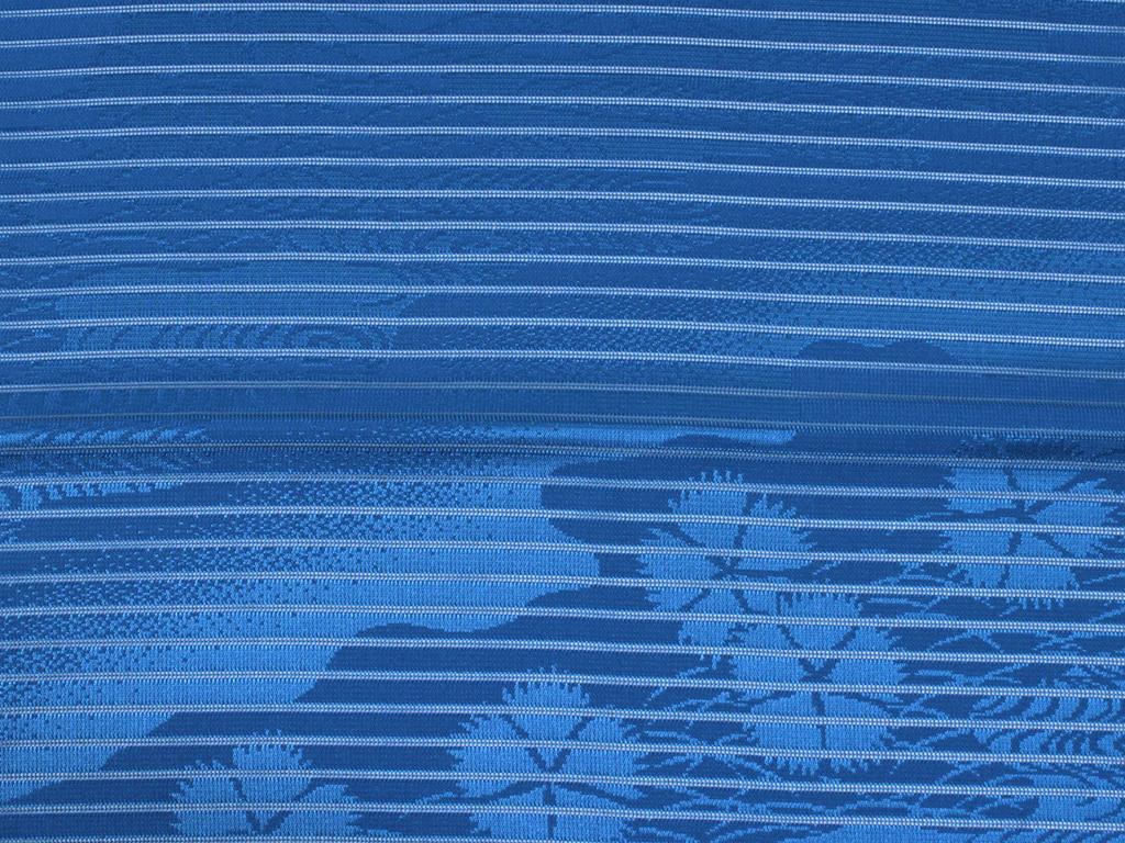 Kimono Kyo Komachi Summer Obiage and Obijime Set Washable Blue Obiage and Blue Lace Obijime by Lamiel (2 Pieces) (Flat Weave)