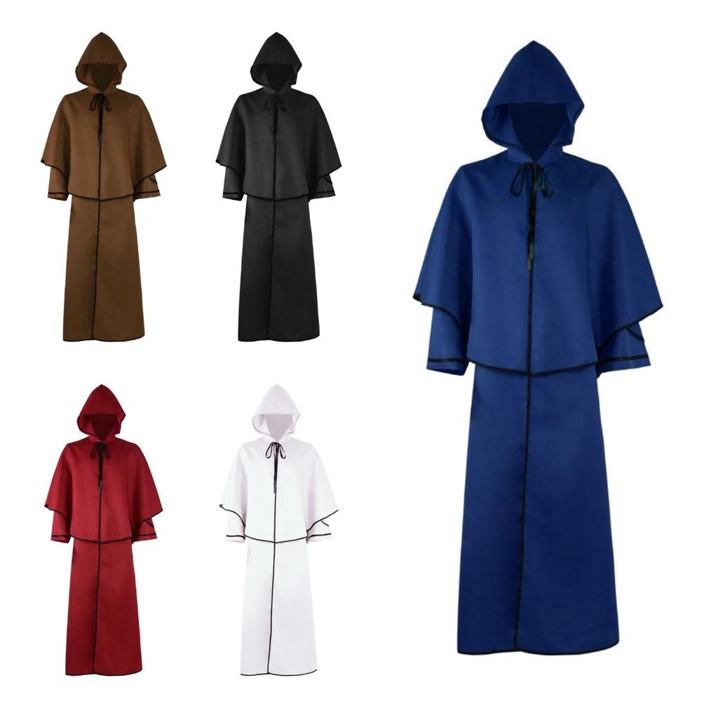 Vintage Guide Robe Hooded Cloak For Halloween Cosplay- 5 Colors