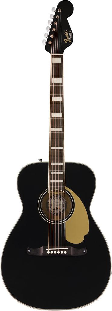 Fender Fender Electric Acoustic Guitar California Vintage Malibu with Gold Matching Black with Hard Case Case, Pickguard, Headstock,