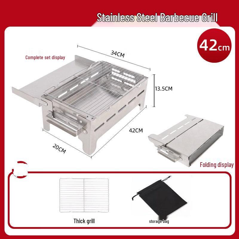

ZISIZ Large Foldable Charcoal Camping BBQ Grill