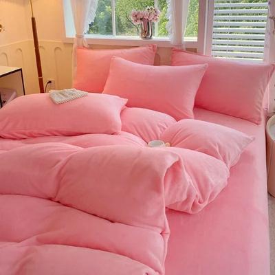 New Solid Color High Gram Heavy Milk Velvet Single Product Duvet Cover Thickened Warm Fleece Large Size Double Bedding