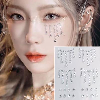 Malnia Home - Teardrop Rhinestone Face Makeup Jewels Sticker
