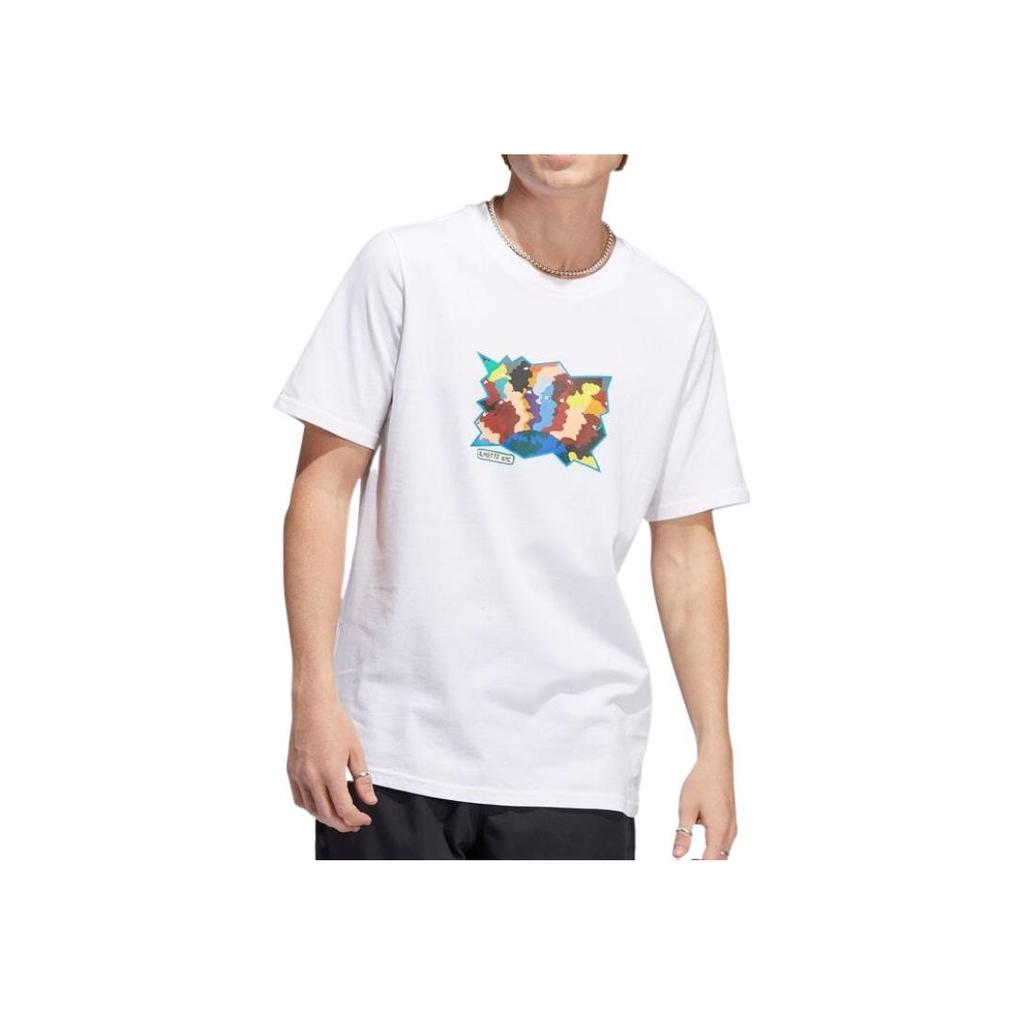 Adidas Originals Printed Metropolitan World Pips Short Sleeve T-Shirt Men Tops White HM9360