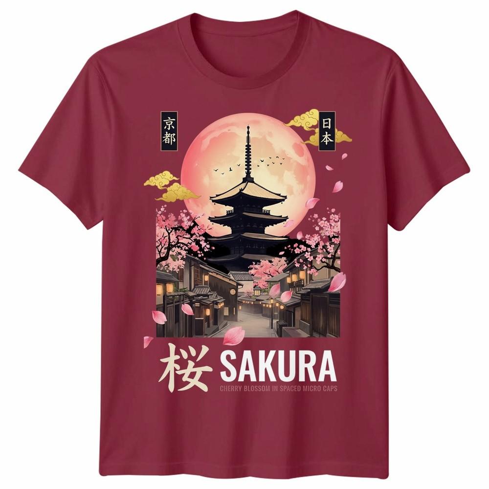 Kyoto Inspired Japanese Unisex T Shirt Tokyo Japan Temple Art Graphic Tee