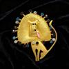 Irregular Lion Rhinestone Brooch Vintage Glaze Badge Pin Suit Accessories  Clothes Accessories