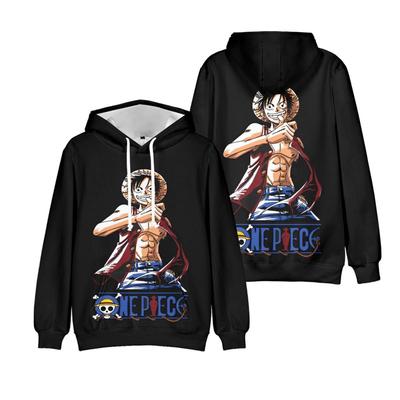 Sudadera con capucha de una pieza unisex Anime Mono D. Sudaderas con Capucha Streetwear Estampadas de Luffy para Hombre Mujer