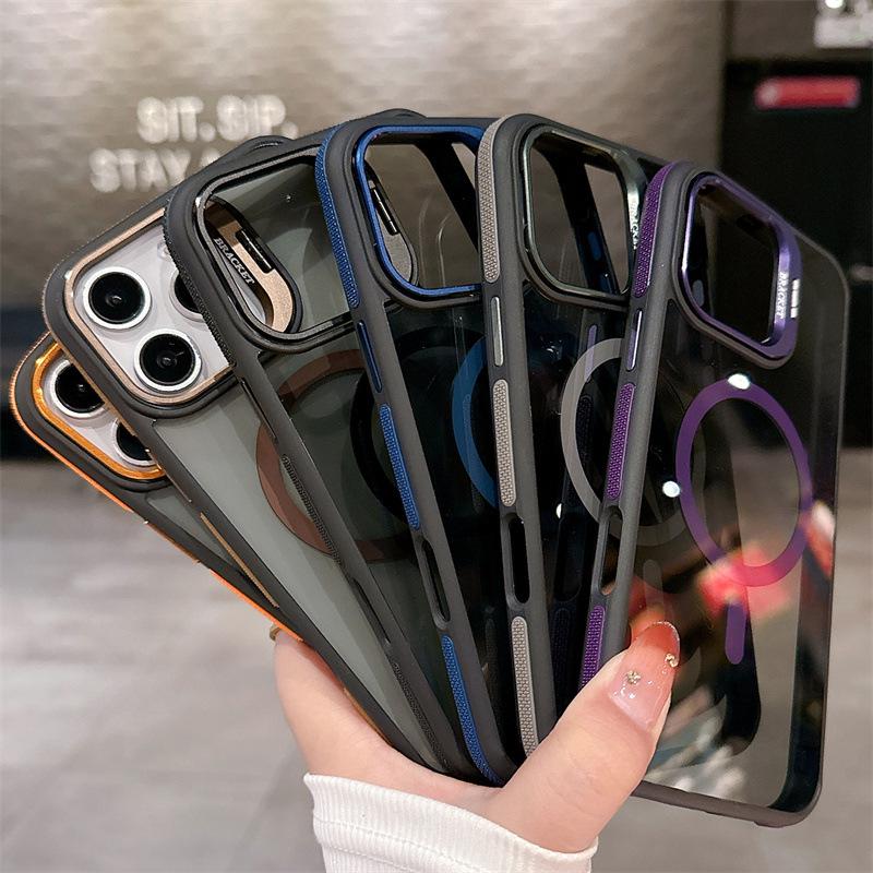 Magnetic iPhone 17 Pro Max Case with Two-Color Lens Bracket, Compatible with iPhone 16-12