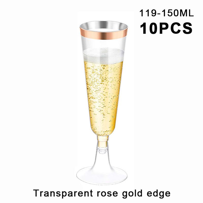 10Pcs Disposable Plastic Cocktail Cups,Party Champagne Glasses, Red Wine Glasses,Dessert Table Goblets,Pudding Cups