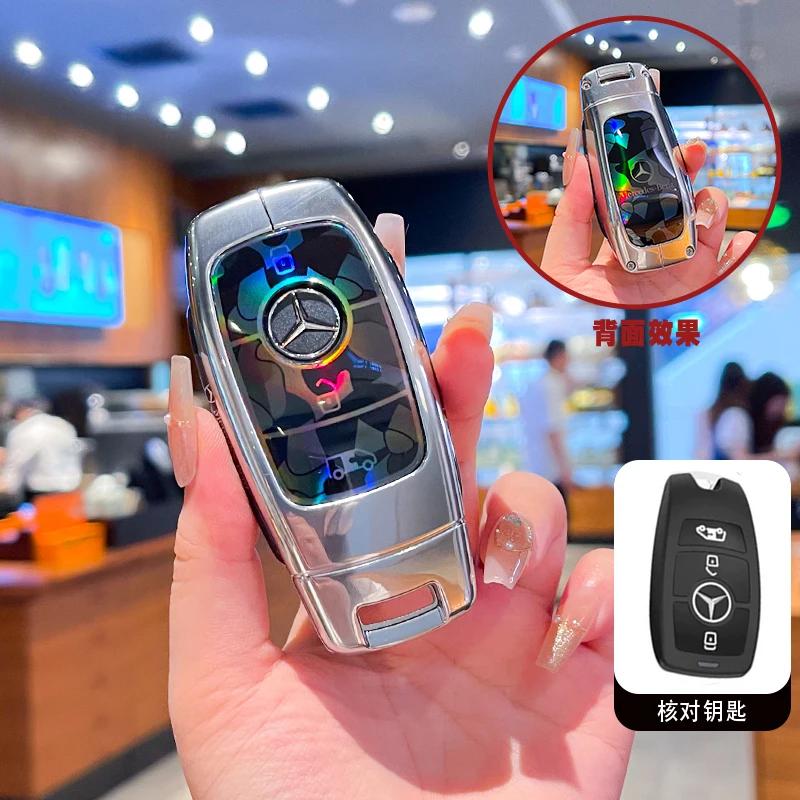 PNR1 Car Key Cover Case Shell Keychain For Mercedes Benz A C E S G GLS CLA Class W213 W177 W205 W222 X167 W176 AMG Accessories
