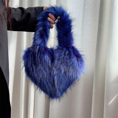 Beliebte Neue Beliebte Herzförmige Flauschige Damen Umhängetaschen Reizendes Fell Faux Weiche Plüsch Tragetasche Winter Trendige Schicke Ein Schultertasche Clutch Geldbörsen