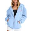 Women's Casual Long Sleeve Hooded Sweatshirt with Breast Printed Graphic