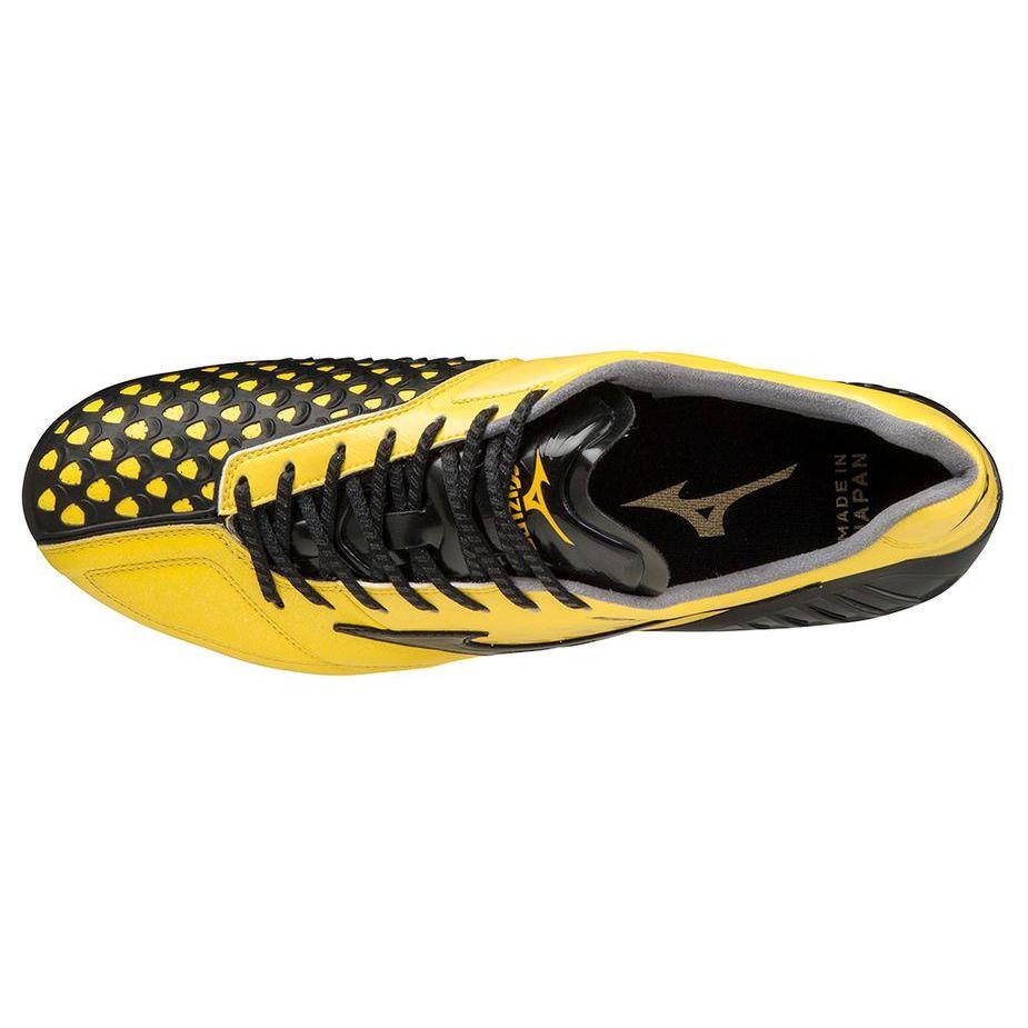 Mizuno Wave Ignitus Round Toe Lace-Up AG (Rubber Short Studs) Durable Lightweight Soccer Shoes Men Soccer Shoes Yellow Black P1GA224409