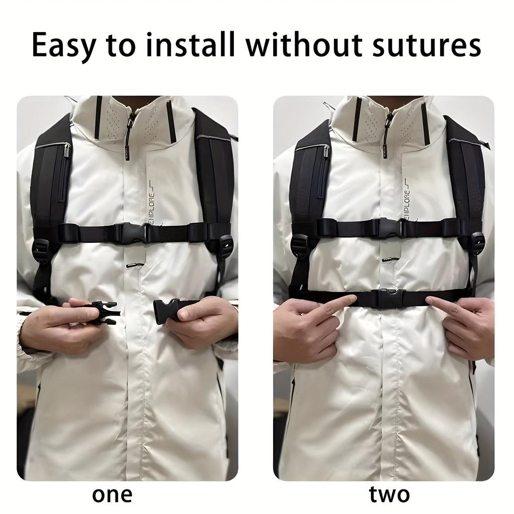 1/2/4PCS Black Polyester Backpack Straps, Adjustable Chest Strap with Secure Buckle, Lightweight Minimalist Design